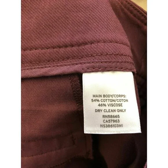 Nordstrom Signature Womens Purple Knit Slim Leg Crop Twill Pants Size 16 - Picture 7 of 12